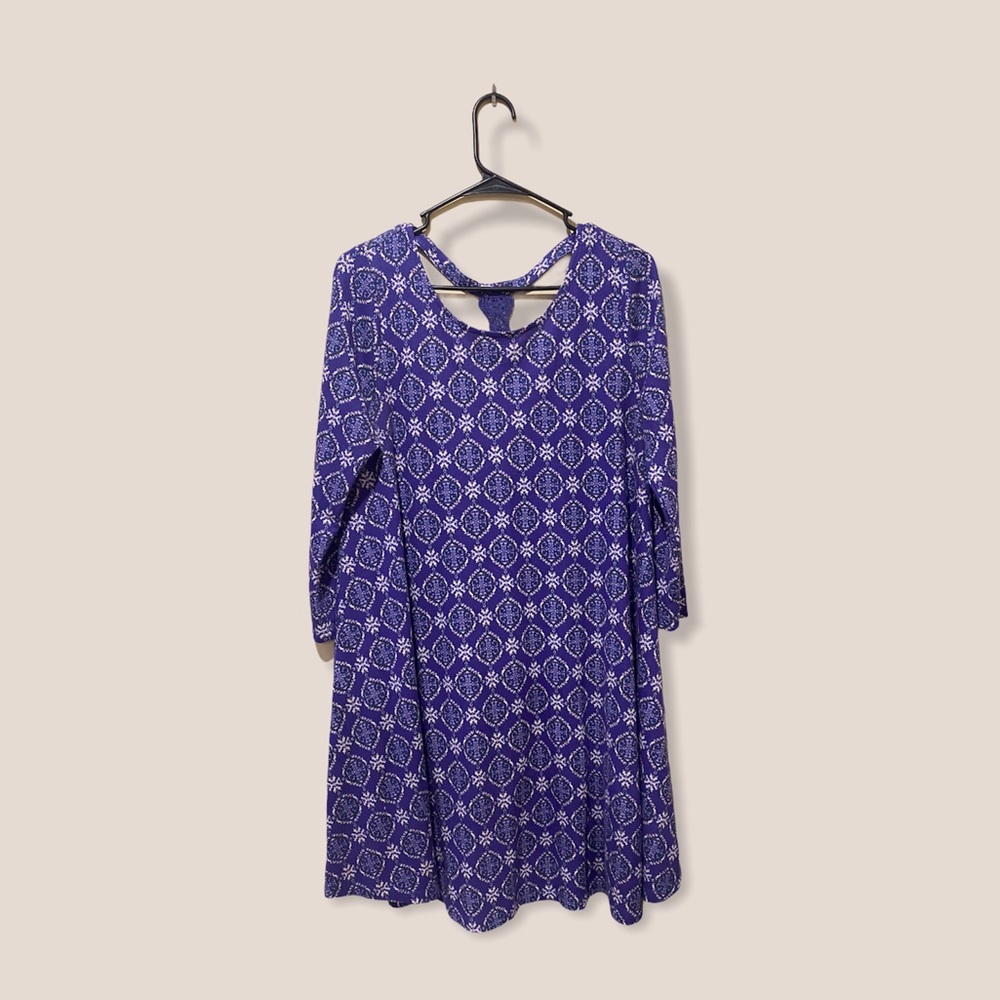 Blue geo print dress